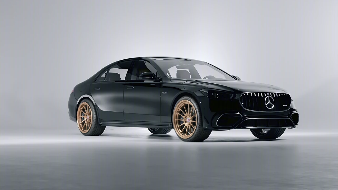 Mercedes-Benz AMG S 63 E Performance 2023 on HRE Performance Wheels 313-GTS forged wheels, front three-quarter view