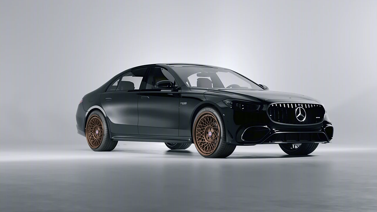 Mercedes-Benz AMG S 63 E Performance 2023 on HRE Performance Wheels 501-GTM forged wheels, front three-quarter view