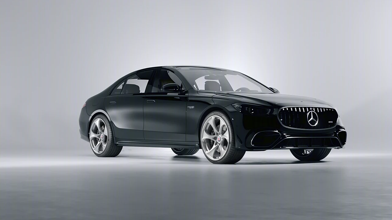 Mercedes-Benz AMG S 63 E Performance 2023 on HRE Performance Wheels 522M forged wheels, front three-quarter view