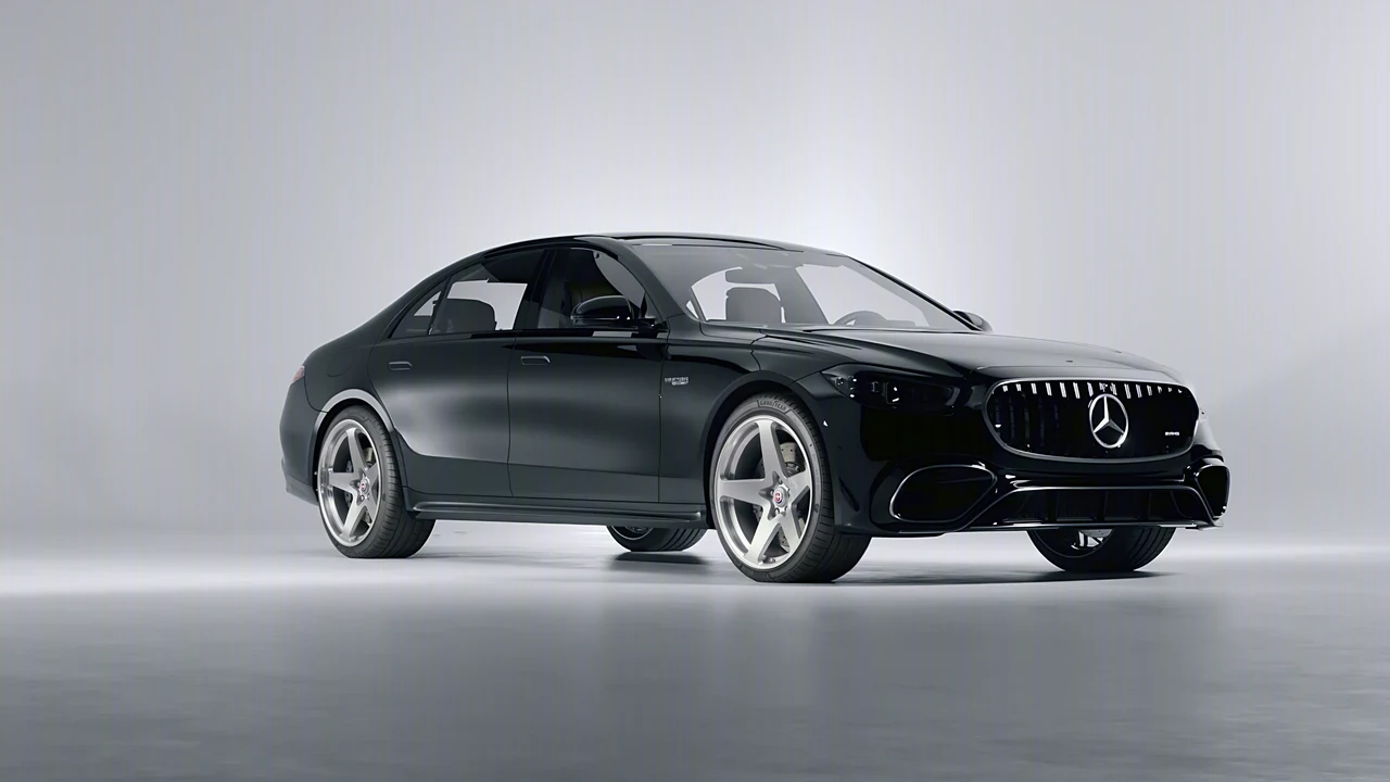Mercedes-Benz AMG S 63 E Performance 2023 on HRE Performance Wheels 527M forged wheels, front three-quarter view