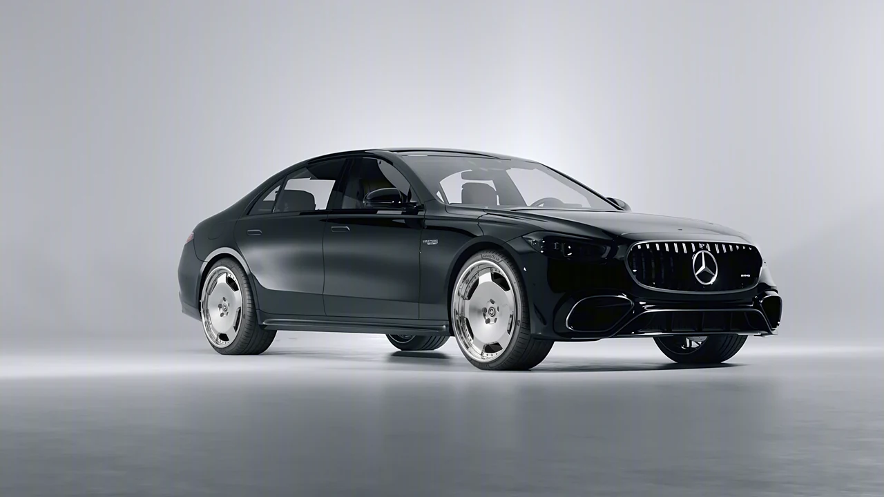 Mercedes-Benz AMG S 63 E Performance 2023 on HRE Performance Wheels 544C forged wheels, front three-quarter view
