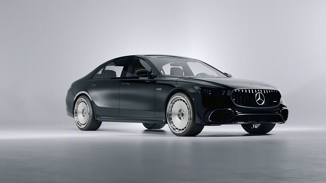 Mercedes-Benz AMG S 63 E Performance 2023 on HRE Performance Wheels 935 forged wheels, front three-quarter view