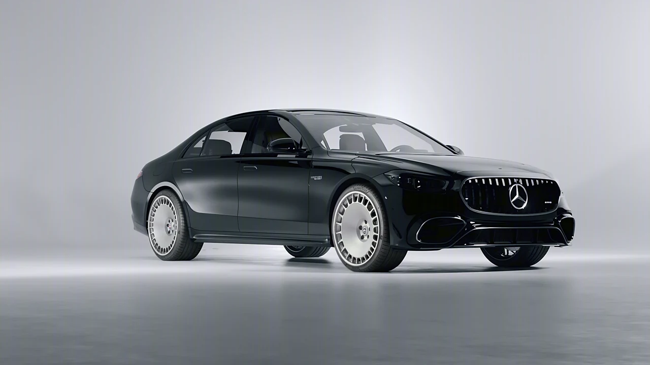 Mercedes-Benz AMG S 63 E Performance 2023 on HRE Performance Wheels 935M forged wheels, front three-quarter view