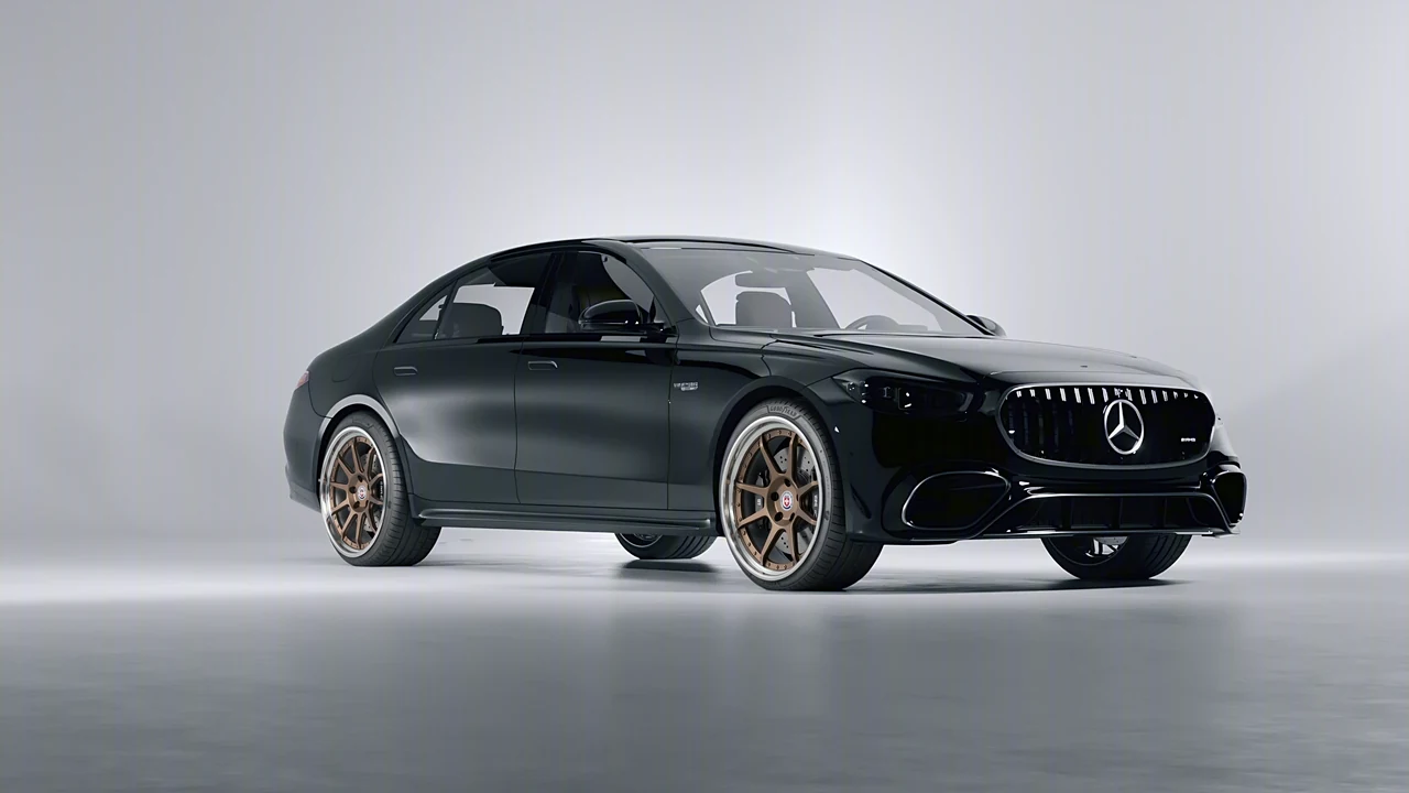 Mercedes-Benz AMG S 63 E Performance 2023 on HRE Performance Wheels C103 forged wheels, front three-quarter view