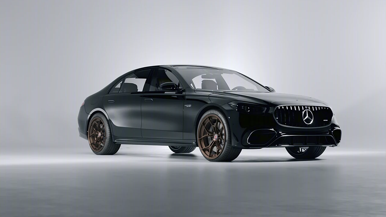 Mercedes-Benz AMG S 63 E Performance 2023 on HRE Performance Wheels P301 forged wheels, front three-quarter view