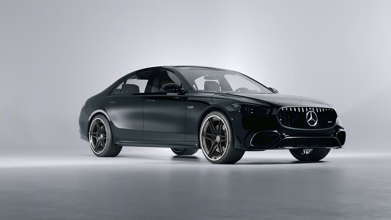 Mercedes-Benz AMG S 63 E Performance 2023 on HRE Performance Wheels S107 forged wheels, front three-quarter view