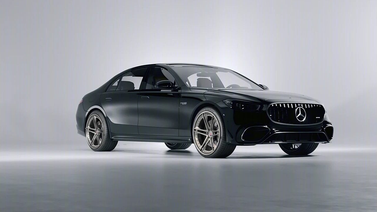 Mercedes-Benz AMG S 63 E Performance 2023 on HRE Performance Wheels S207 forged wheels, front three-quarter view