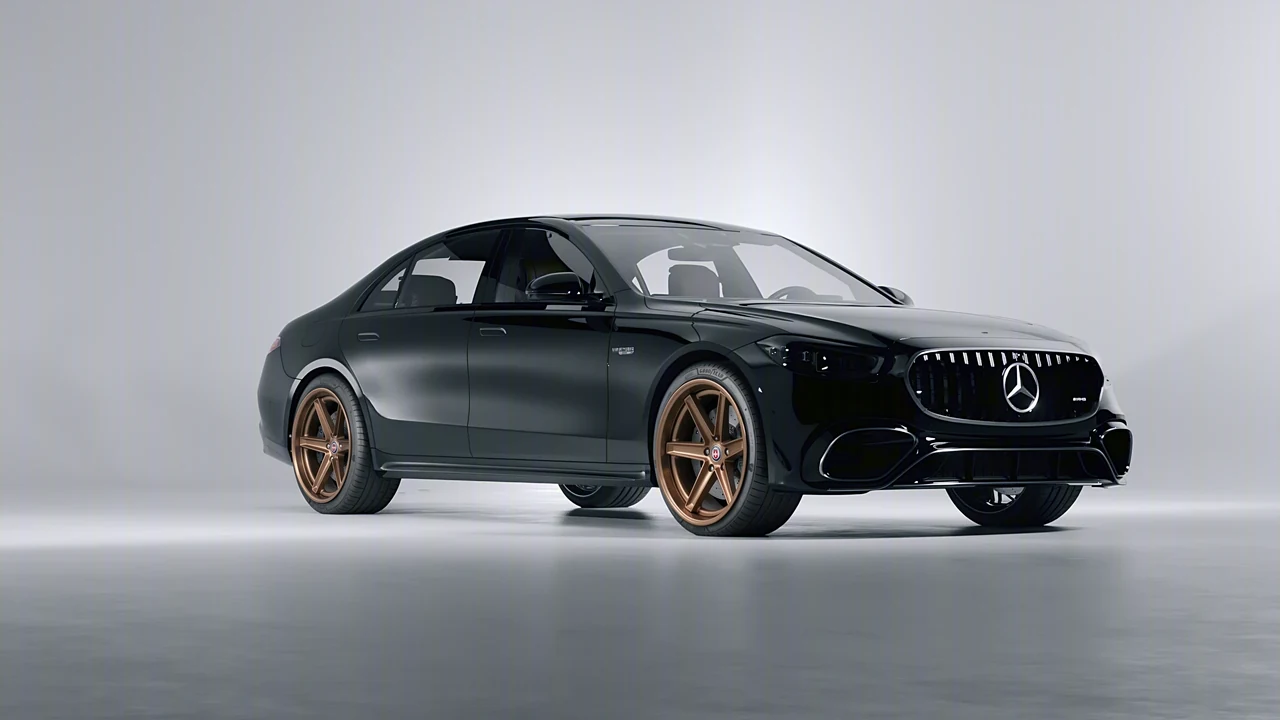 Mercedes-Benz AMG S 63 E Performance 2023 on HRE Performance Wheels Tusk forged wheels, front three-quarter view