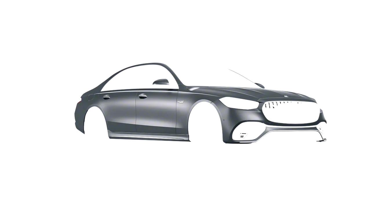 Mercedes-Benz AMG S 63 E Performance 2023 wrapped in Black Rock Grey (Avery Dennison SW900-823-M), front three-quarter view