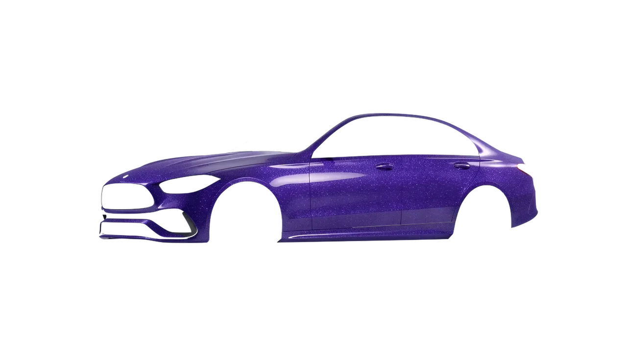 Mercedes-Benz C Class 2022 wrapped in Purple (Avery Dennison SW900-587-D), front three-quarter view