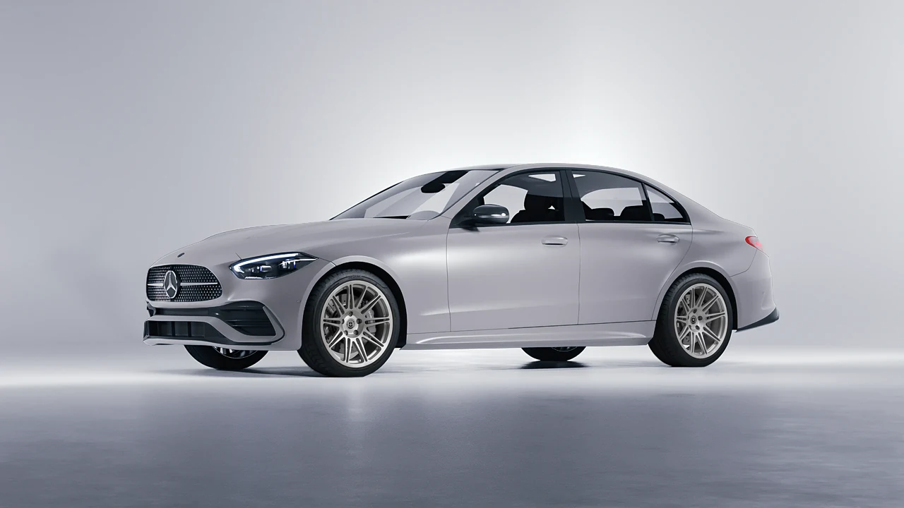Mercedes-Benz C Class 2022 on HRE Performance Wheels 301M forged wheels, front three-quarter view
