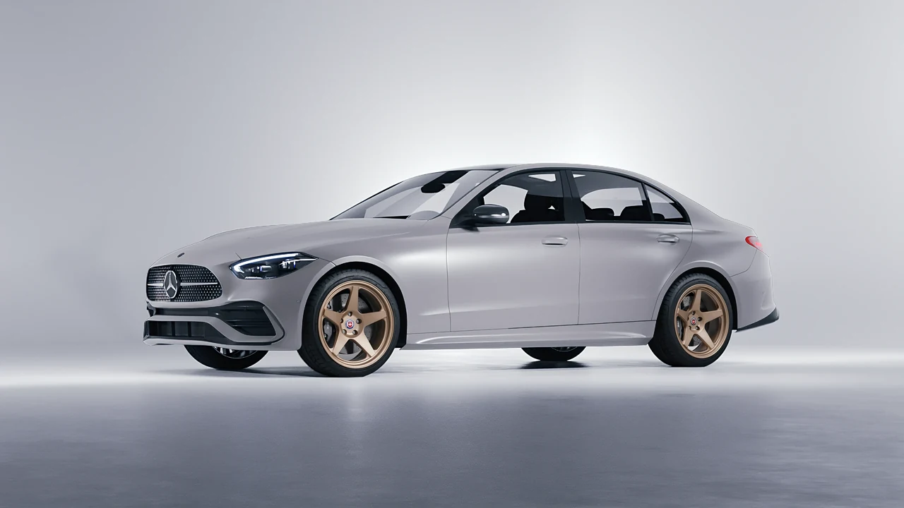 Mercedes-Benz C Class 2022 on HRE Performance Wheels 305-GTS forged wheels, front three-quarter view