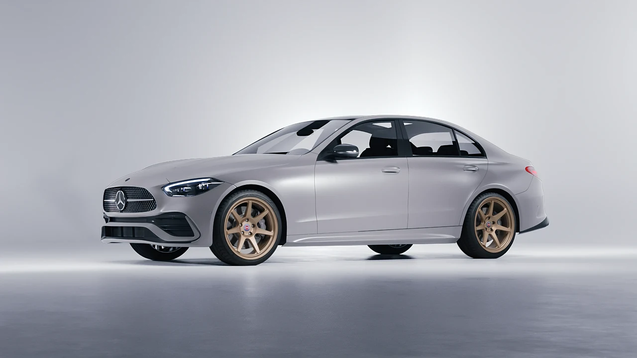 Mercedes-Benz C Class 2022 on HRE Performance Wheels 307-GTS forged wheels, front three-quarter view
