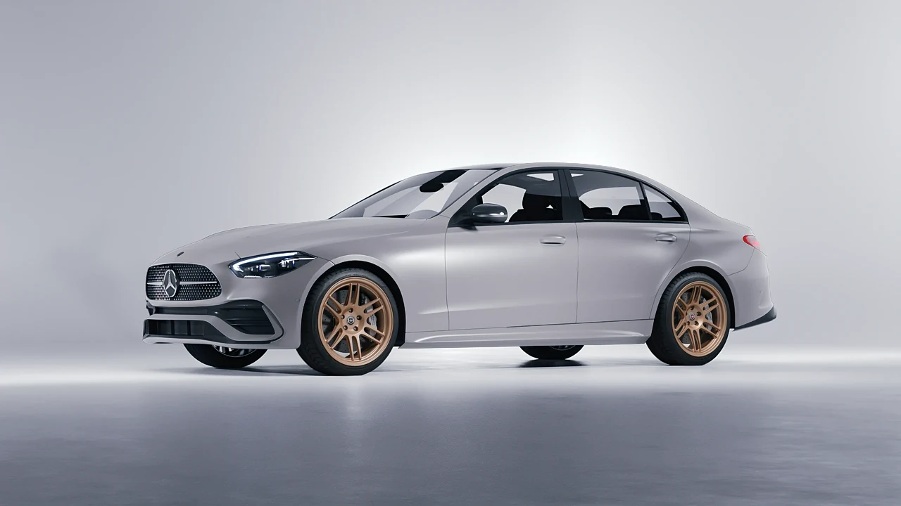 Mercedes-Benz C Class 2022 on HRE Performance Wheels 312-GTS forged wheels, front three-quarter view