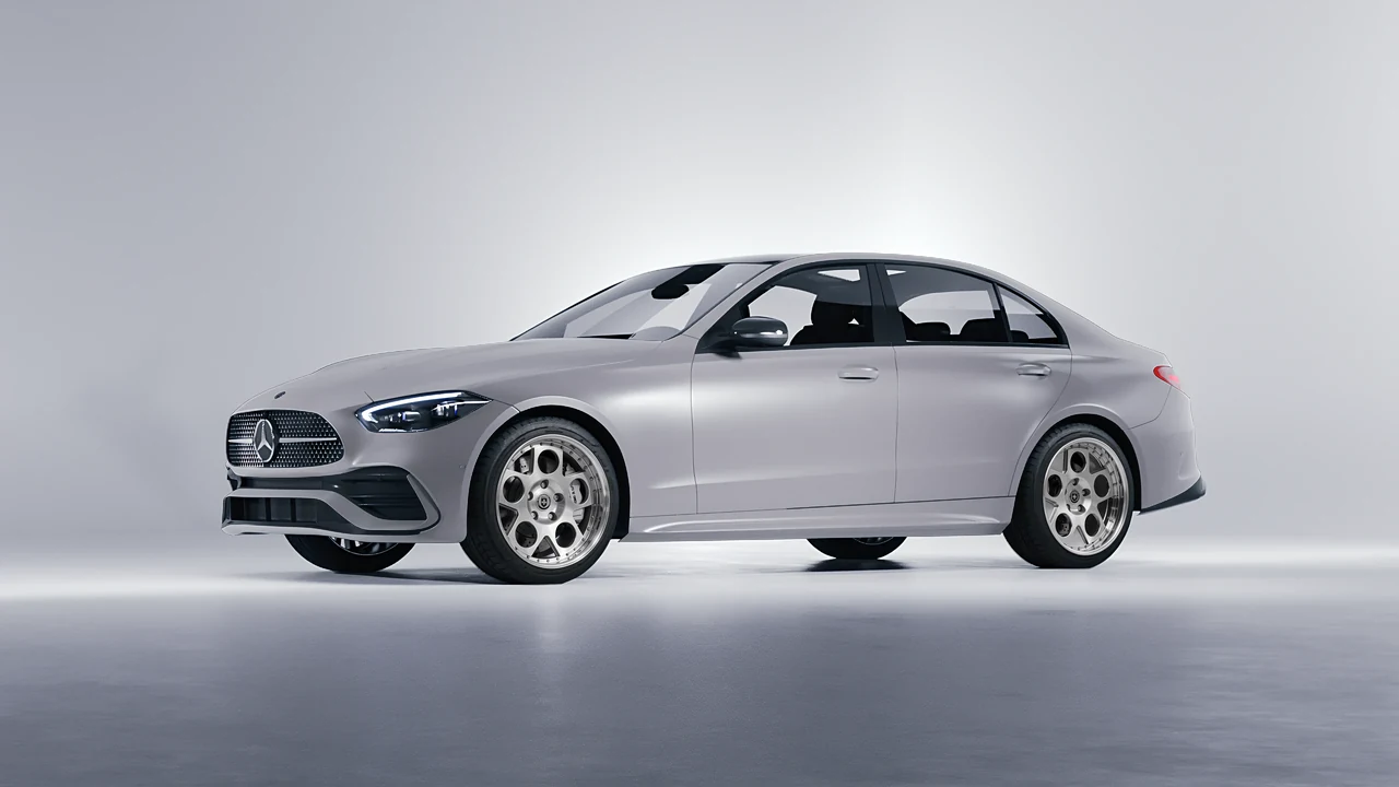 Mercedes-Benz C Class 2022 on HRE Performance Wheels 454 forged wheels, front three-quarter view