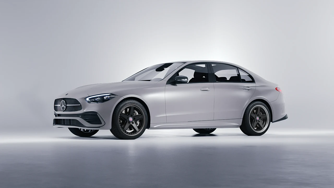Mercedes-Benz C Class 2022 on HRE Performance Wheels 517 forged wheels, front three-quarter view
