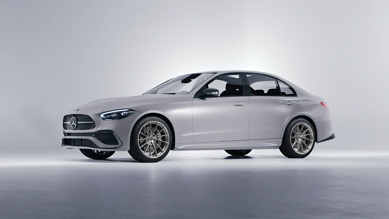 Mercedes-Benz C Class 2022 on HRE Performance Wheels P103 forged wheels, front three-quarter view