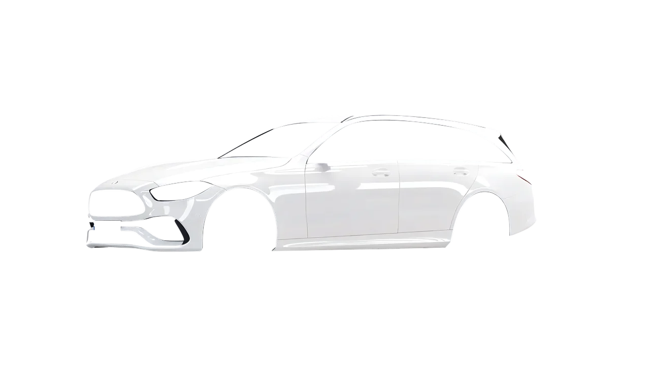 Mercedes-Benz C-Class Estate 2022 wrapped in Gloss White (3M G10), front three-quarter view