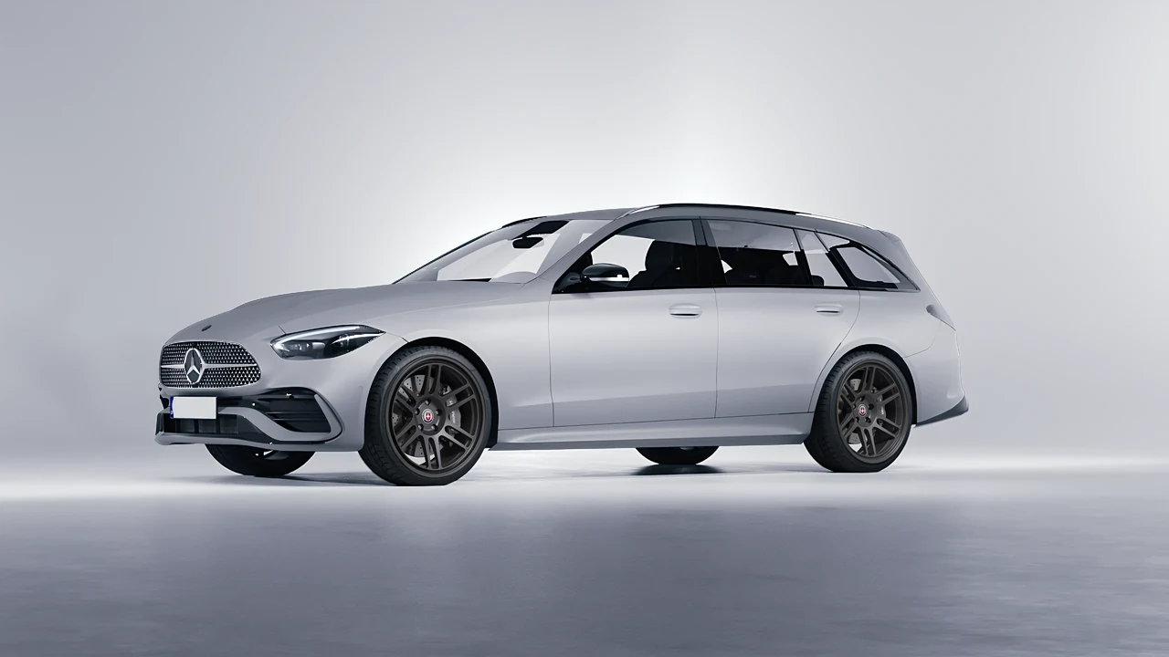Mercedes-Benz C-Class Estate 2022 on HRE Performance Wheels 312-GT forged wheels, front three-quarter view