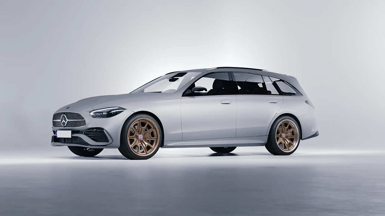 Mercedes-Benz C-Class Estate 2022 on HRE Performance Wheels 427 forged wheels, front three-quarter view