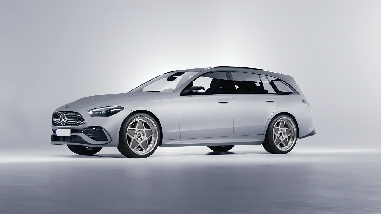 Mercedes-Benz C-Class Estate 2022 on HRE Performance Wheels 505 forged wheels, front three-quarter view