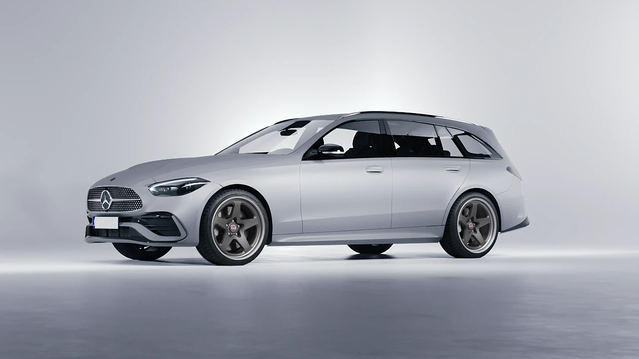 Mercedes-Benz C-Class Estate 2022 on HRE Performance Wheels 527 forged wheels, front three-quarter view