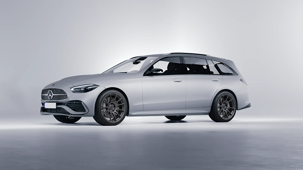 Mercedes-Benz C-Class Estate 2022 on HRE Performance Wheels RC103 forged wheels, front three-quarter view