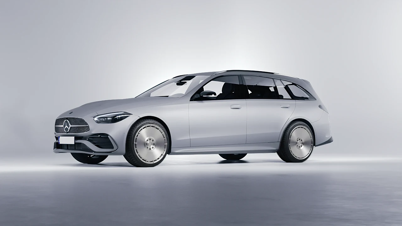 Mercedes-Benz C-Class Estate 2022 on RDB LA Zero forged wheels, front three-quarter view