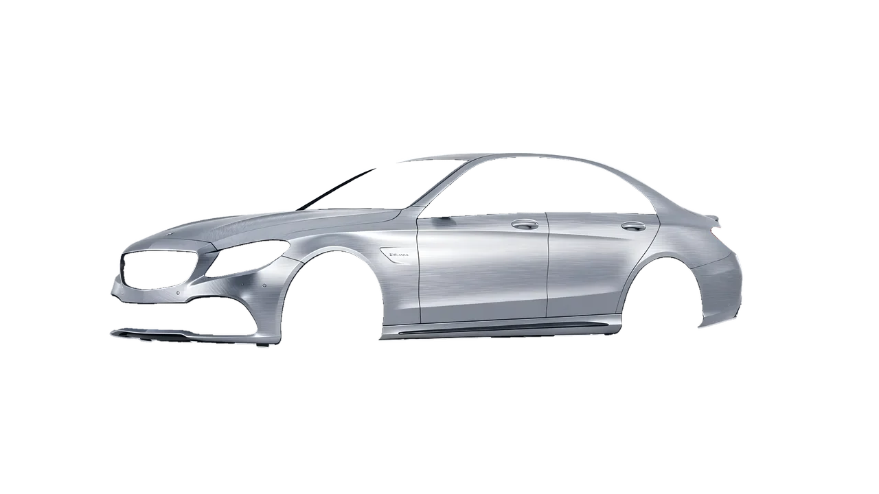 Mercedes-Benz C 63 AMG 2017 wrapped in Brushed Aluminum (Avery Dennison SW900-812-X), front three-quarter view