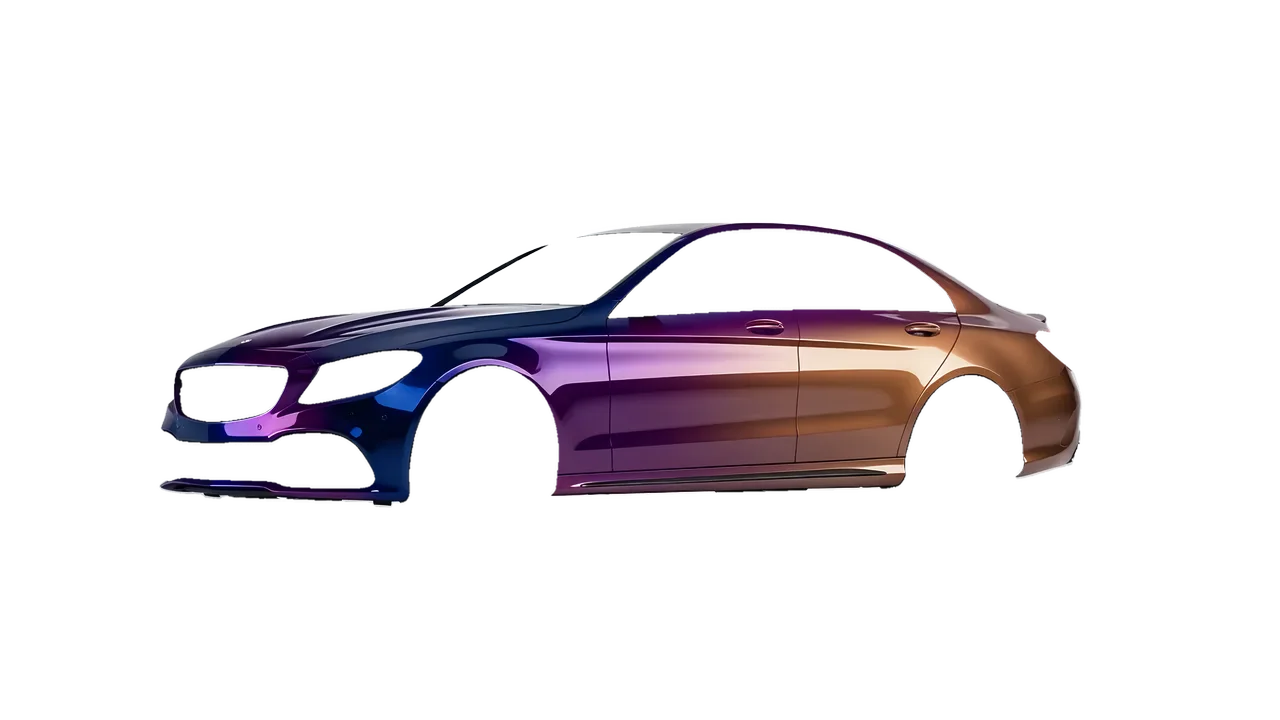 Mercedes-Benz C 63 AMG 2017 wrapped in Gloss Flip Deep Space (3M GP278), front three-quarter view