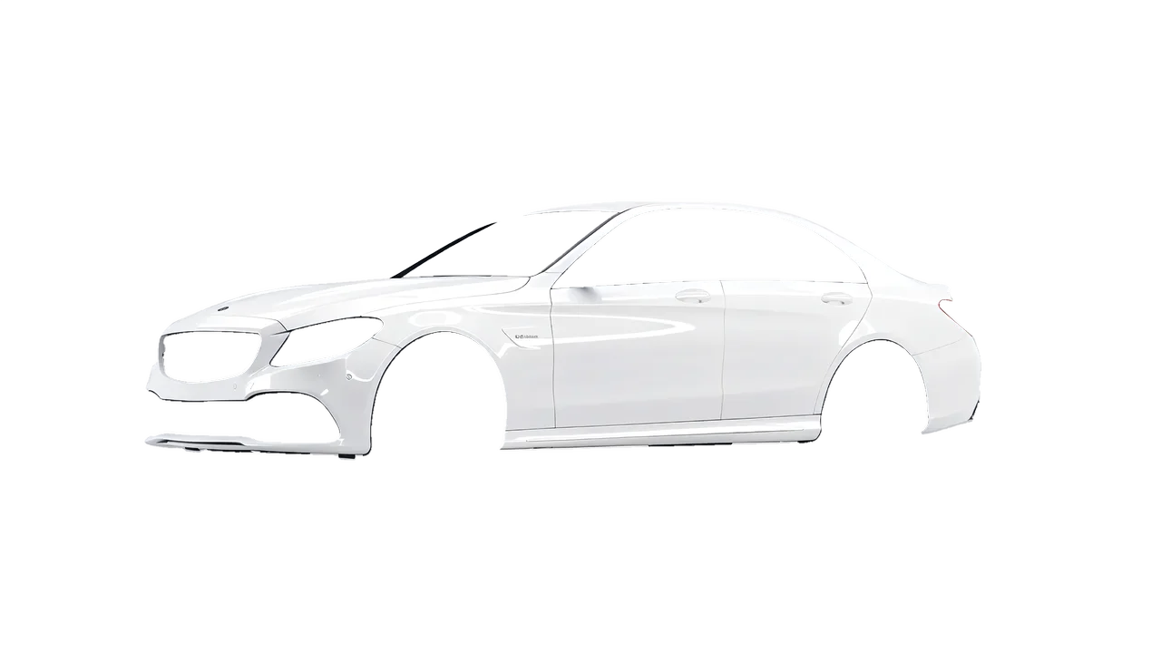 Mercedes-Benz C 63 AMG 2017 wrapped in Gloss White (3M G10), front three-quarter view