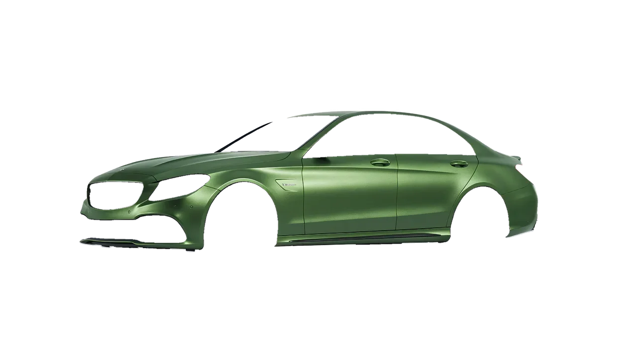 Mercedes-Benz C 63 AMG 2017 wrapped in Apple Green (Avery Dennison SW900-745-M), front three-quarter view
