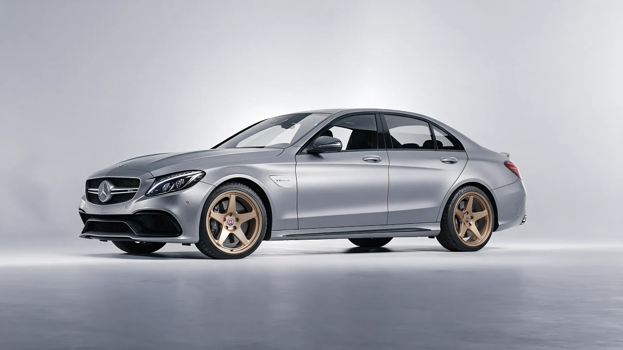 Mercedes-Benz C 63 AMG 2017 on HRE Performance Wheels 305-GTS forged wheels, front three-quarter view