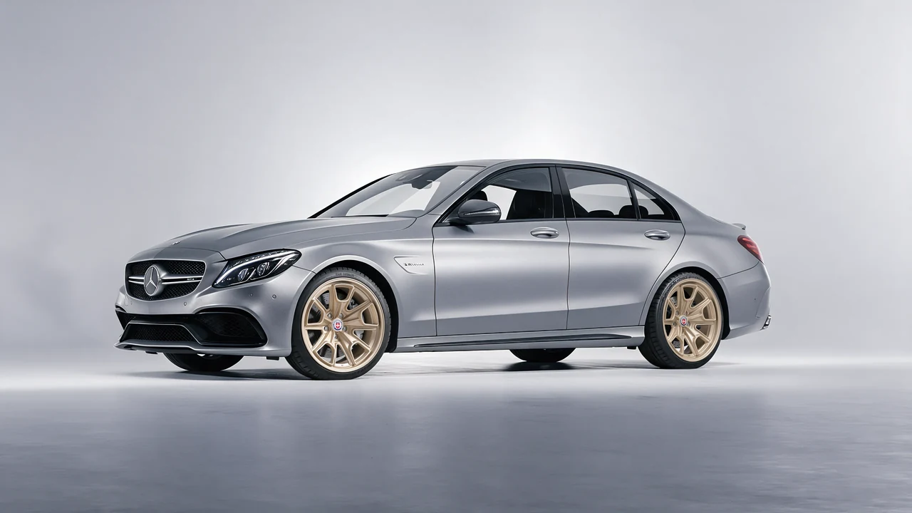 Mercedes-Benz C 63 AMG 2017 on HRE Performance Wheels 427M forged wheels, front three-quarter view