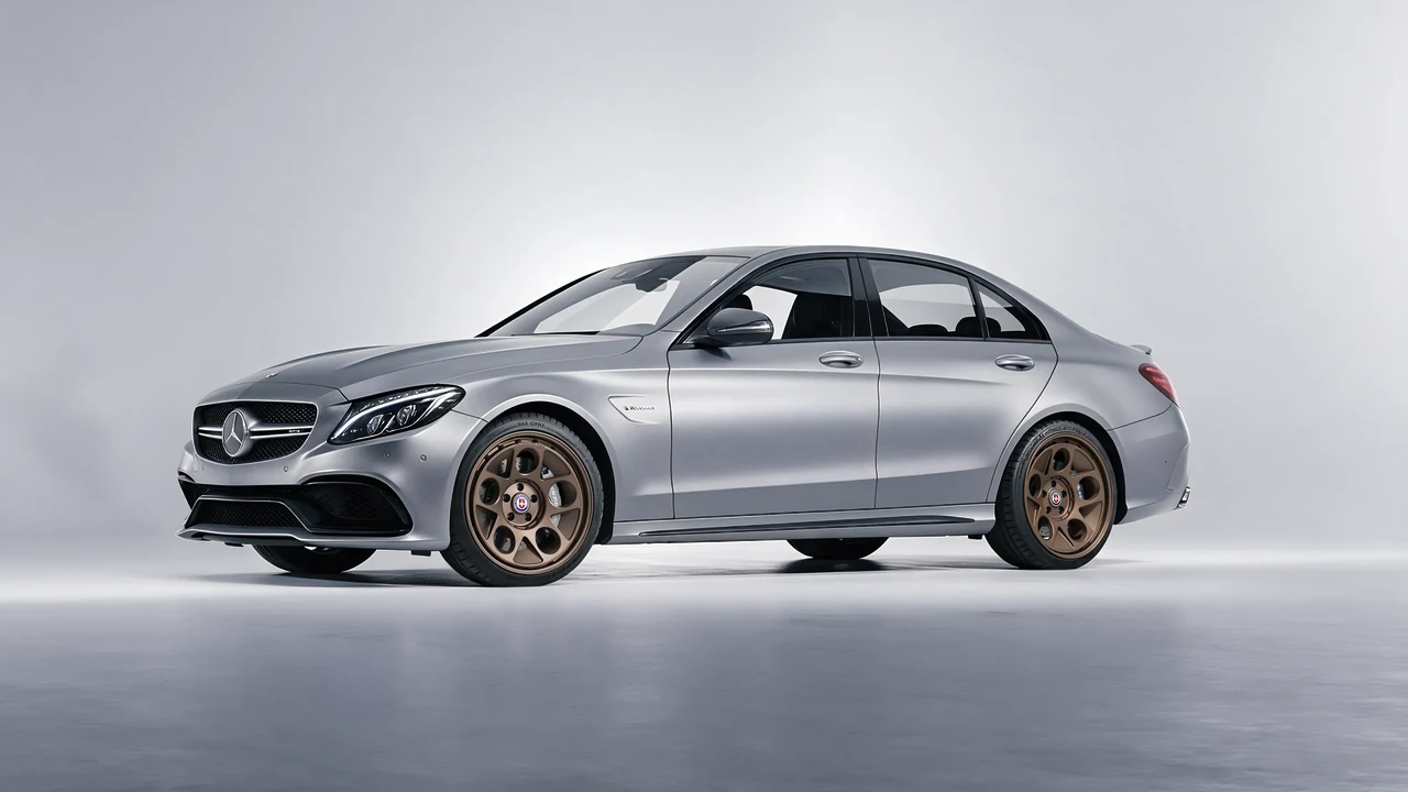 Mercedes-Benz C 63 AMG 2017 on HRE Performance Wheels 454-GTM forged wheels, front three-quarter view