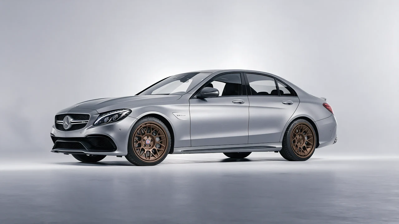 Mercedes-Benz C 63 AMG 2017 on HRE Performance Wheels 500-GTM forged wheels, front three-quarter view