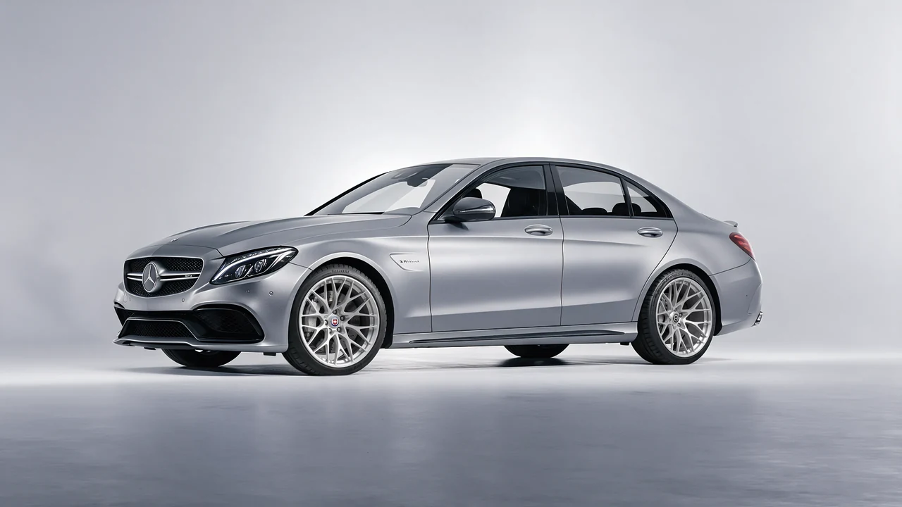 Mercedes-Benz C 63 AMG 2017 on HRE Performance Wheels 520M forged wheels, front three-quarter view