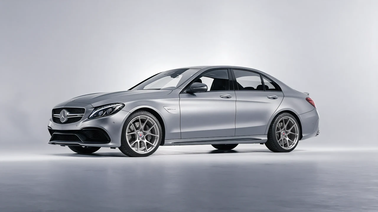 Mercedes-Benz C 63 AMG 2017 on HRE Performance Wheels 521M forged wheels, front three-quarter view