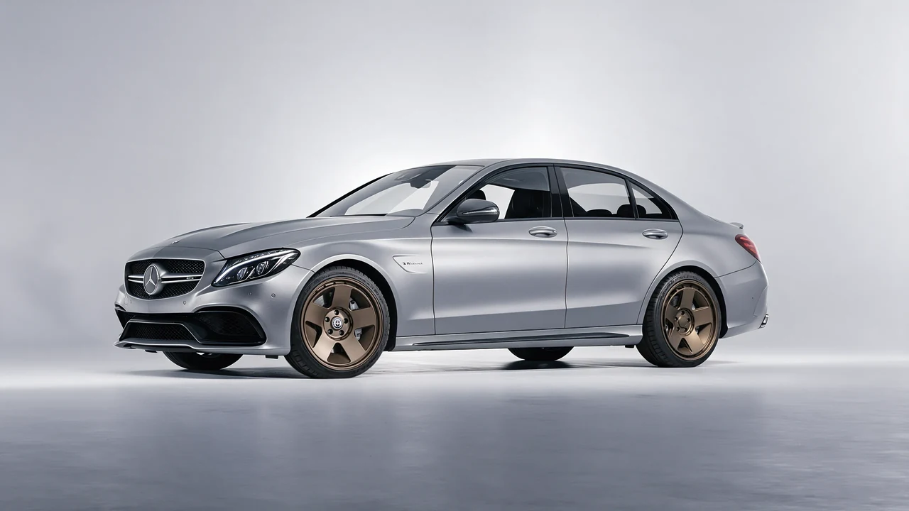 Mercedes-Benz C 63 AMG 2017 on HRE Performance Wheels 555-GTM forged wheels, front three-quarter view