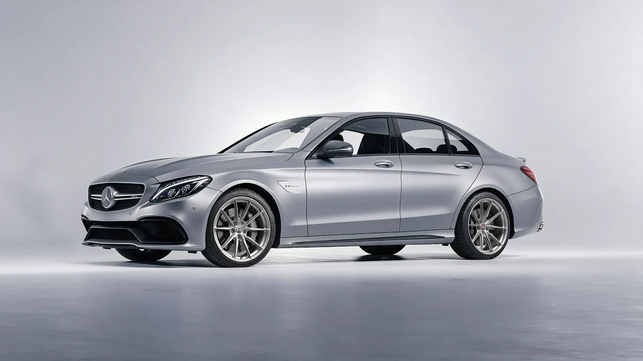 Mercedes-Benz C 63 AMG 2017 on HRE Performance Wheels P104SC forged wheels, front three-quarter view