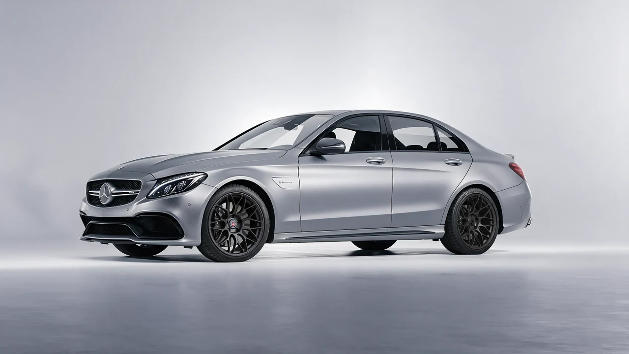 Mercedes-Benz C 63 AMG 2017 on HRE Performance Wheels RC100 forged wheels, front three-quarter view