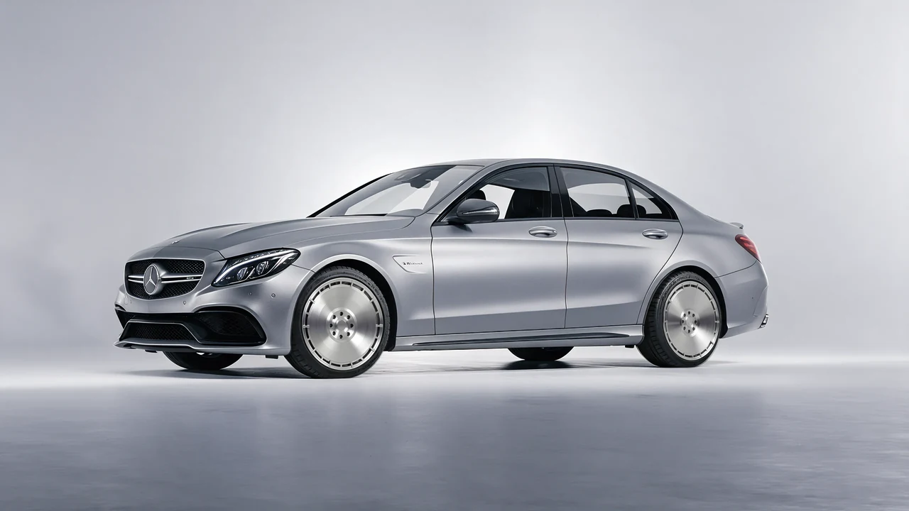 Mercedes-Benz C 63 AMG 2017 on RDB LA Zero forged wheels, front three-quarter view