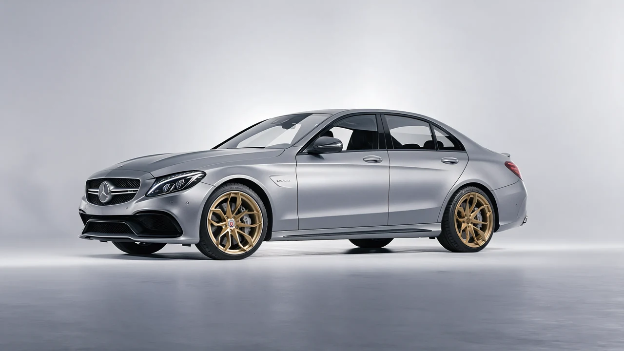 Mercedes-Benz C 63 AMG 2017 on HRE Performance Wheels S201H forged wheels, front three-quarter view