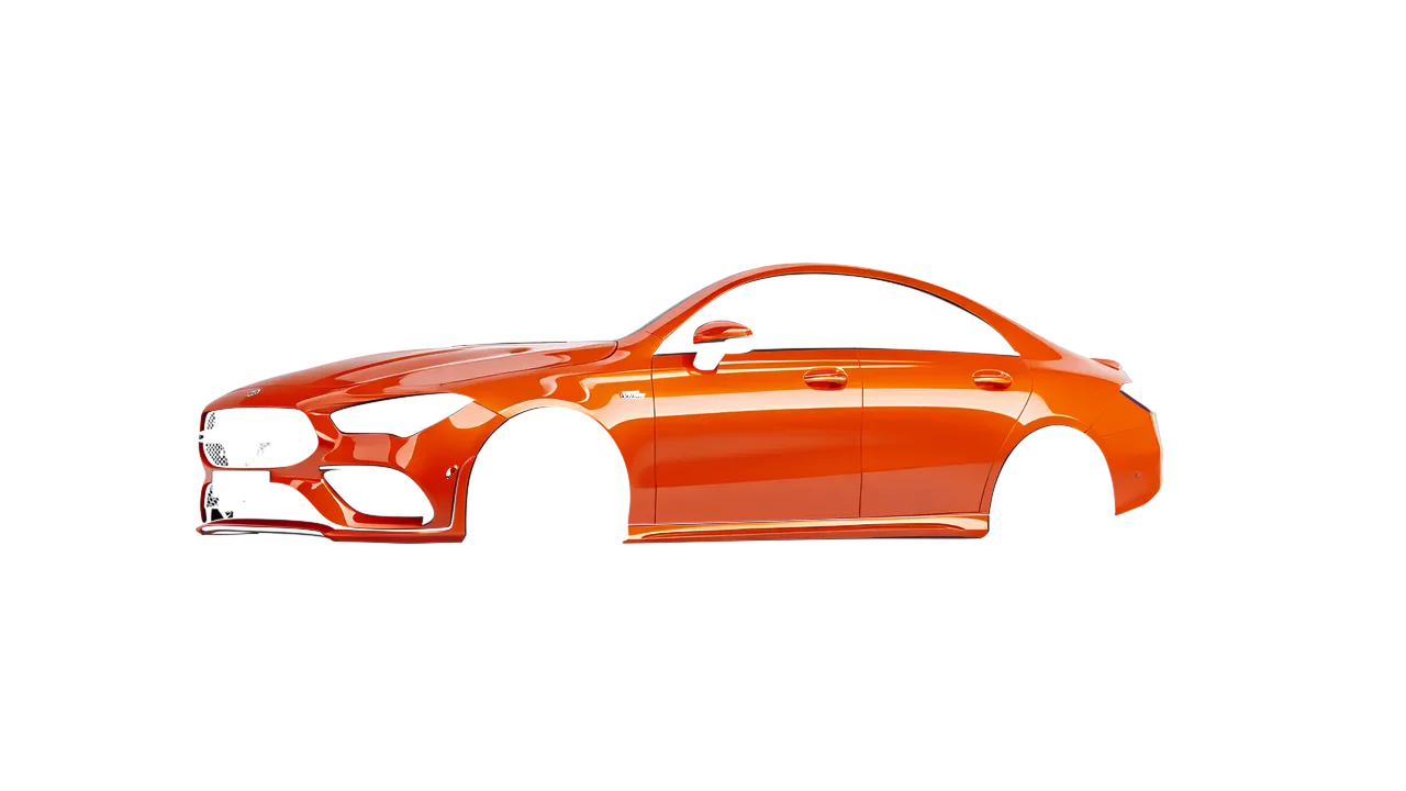 Mercedes-Benz CLA 35 AMG 2020 wrapped in Fiery Orange (3M G364), front three-quarter view