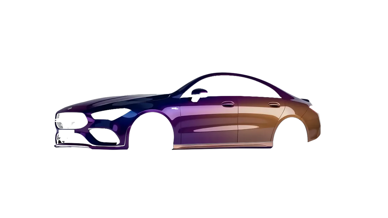 Mercedes-Benz CLA 35 AMG 2020 wrapped in Gloss Flip Deep Space (3M GP278), front three-quarter view