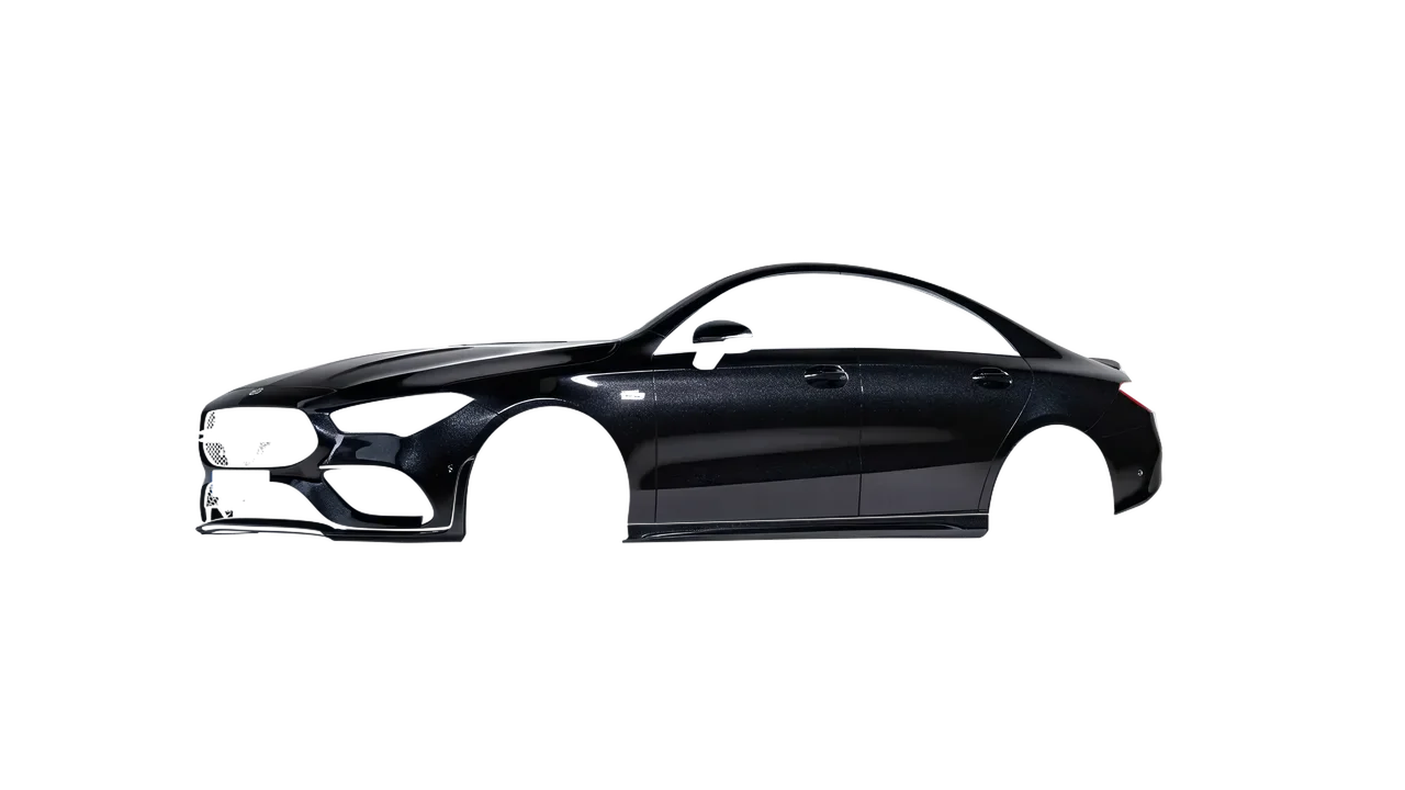 Mercedes-Benz CLA 35 AMG 2020 wrapped in Mystery Black (Avery Dennison SW900-184-M), front three-quarter view