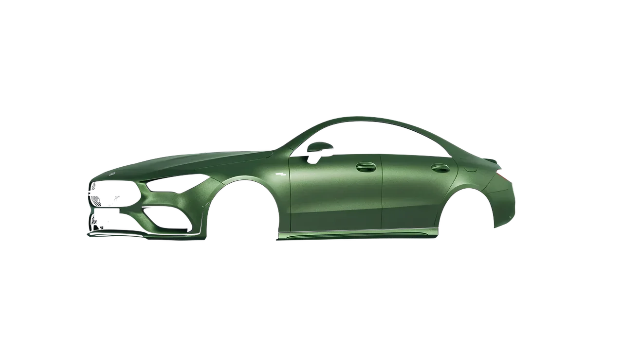 Mercedes-Benz CLA 35 AMG 2020 wrapped in Apple Green (Avery Dennison SW900-745-M), front three-quarter view