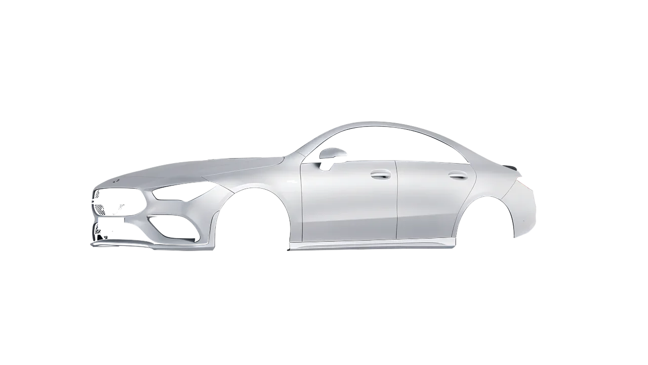 Mercedes-Benz CLA 35 AMG 2020 wrapped in Matte Silver (3M M21), front three-quarter view