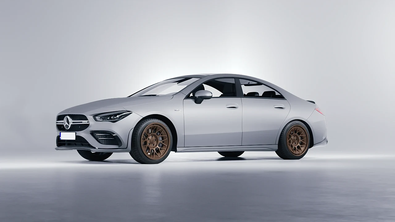 Mercedes-Benz CLA 35 AMG 2020 on HRE Performance Wheels 500-GTM forged wheels, front three-quarter view