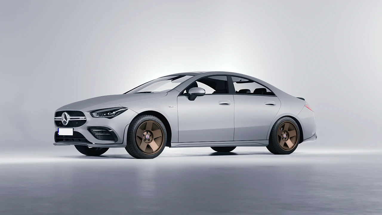 Mercedes-Benz CLA 35 AMG 2020 on HRE Performance Wheels 555-GTM forged wheels, front three-quarter view